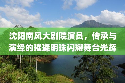 沈阳南风大剧院演员，传承与演绎的璀璨明珠闪耀舞台光辉