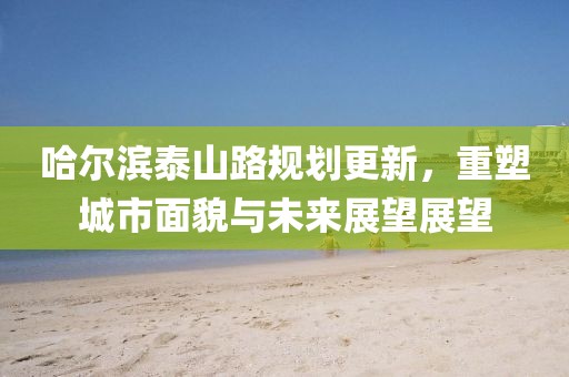 哈尔滨泰山路规划更新，重塑城市面貌与未来展望展望