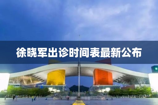 徐晓军出诊时间表最新公布