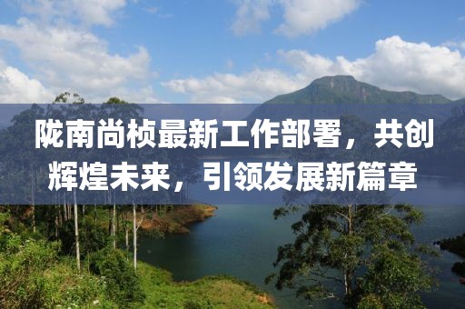 陇南尚桢最新工作部署，共创辉煌未来，引领发展新篇章