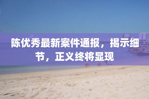 陈优秀最新案件通报，揭示细节，正义终将显现