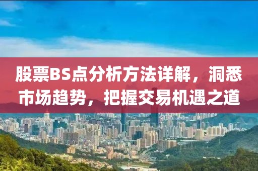 股票BS点分析方法详解，洞悉市场趋势，把握交易机遇之道
