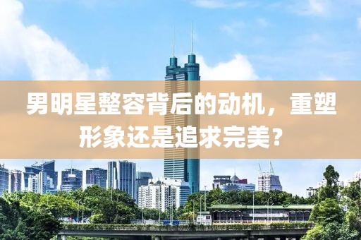 男明星整容背后的动机，重塑形象还是追求完美？