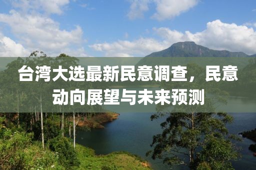 台湾大选最新民意调查，民意动向展望与未来预测