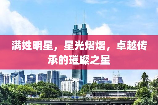 满姓明星，星光熠熠，卓越传承的璀璨之星