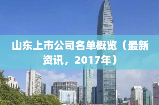 山东上市公司名单概览（最新资讯，2017年）