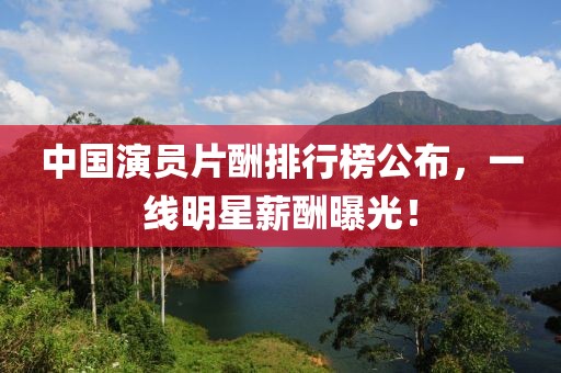 中国演员片酬排行榜公布，一线明星薪酬曝光！