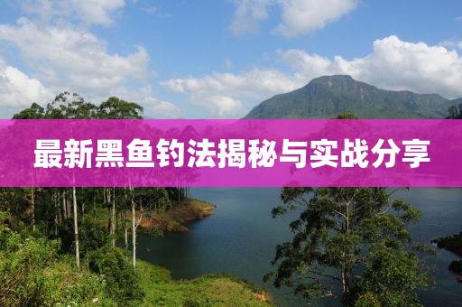 最新黑鱼钓法揭秘与实战分享