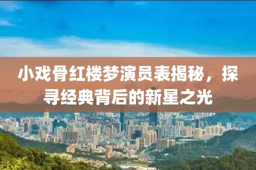 小戏骨红楼梦演员表揭秘，探寻经典背后的新星之光