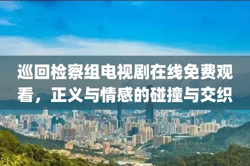 巡回检察组电视剧在线免费观看，正义与情感的碰撞与交织