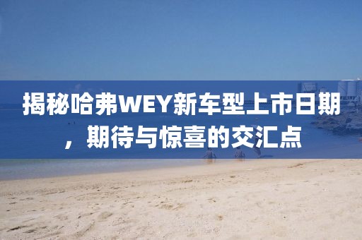 揭秘哈弗WEY新车型上市日期，期待与惊喜的交汇点