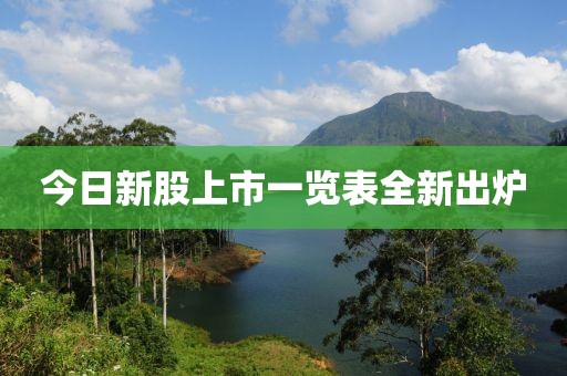 今日新股上市一览表全新出炉