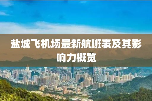 盐城飞机场最新航班表及其影响力概览