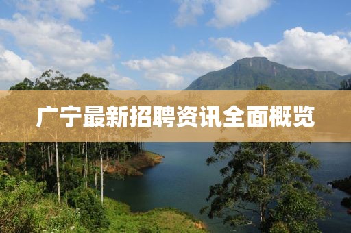 广宁最新招聘资讯全面概览