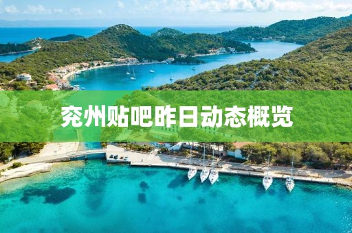 兖州贴吧昨日动态概览