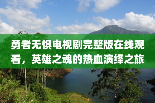 勇者无惧电视剧完整版在线观看，英雄之魂的热血演绎之旅