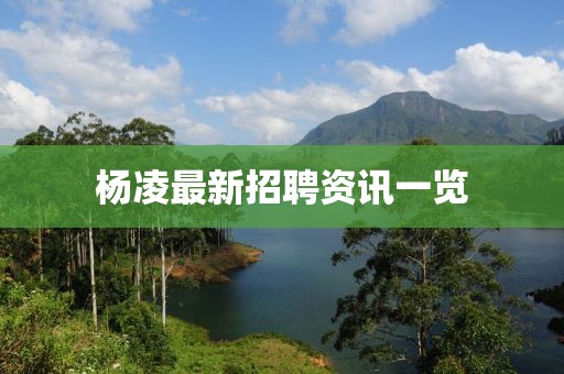 杨凌最新招聘资讯一览