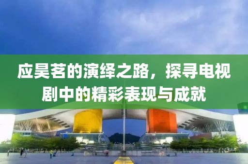 应昊茗的演绎之路，探寻电视剧中的精彩表现与成就