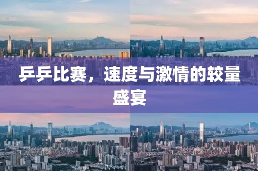 乒乒比赛，速度与激情的较量盛宴