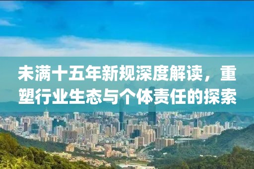 未满十五年新规深度解读，重塑行业生态与个体责任的探索