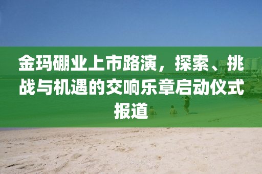 金玛硼业上市路演，探索、挑战与机遇的交响乐章启动仪式报道