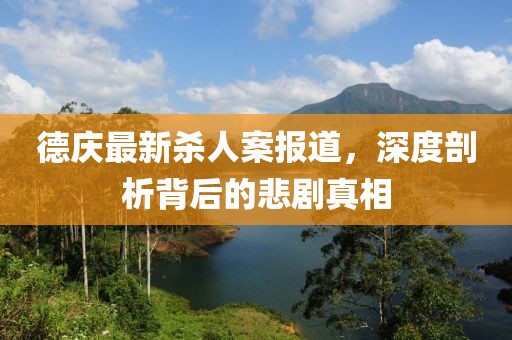 德庆最新杀人案报道，深度剖析背后的悲剧真相