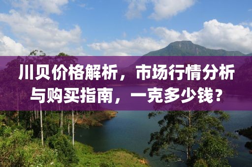 川贝价格解析，市场行情分析与购买指南，一克多少钱？