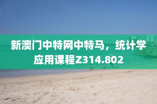 新澳门中特网中特马，统计学应用课程Z314.802