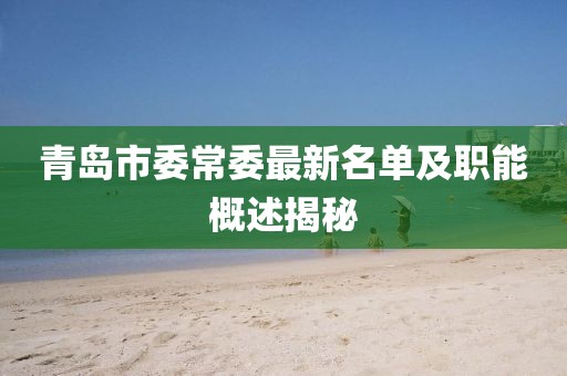 青岛市委常委最新名单及职能概述揭秘