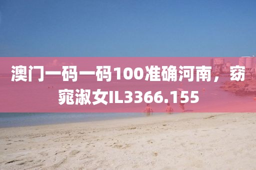 澳门一码一码100准确河南，窈窕淑女IL3366.155