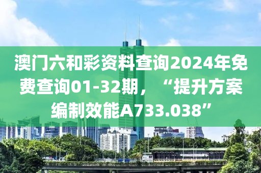 澳门六和彩资料查询2024年免费查询01-32期，“提升方案编制效能A733.038”