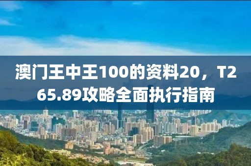 澳门王中王100的资料20，T265.89攻略全面执行指南