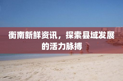 衡南新鲜资讯，探索县域发展的活力脉搏