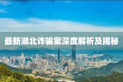 最新湖北诈骗案深度解析及揭秘