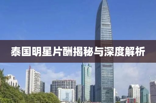 泰国明星片酬揭秘与深度解析