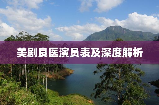 美剧良医演员表及深度解析