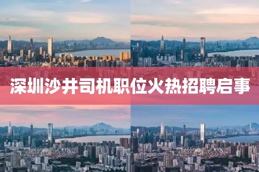 深圳沙井司机职位火热招聘启事