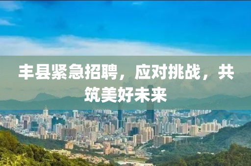 丰县紧急招聘，应对挑战，共筑美好未来