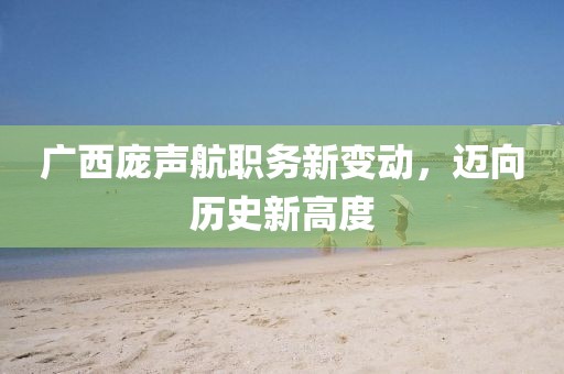 广西庞声航职务新变动，迈向历史新高度