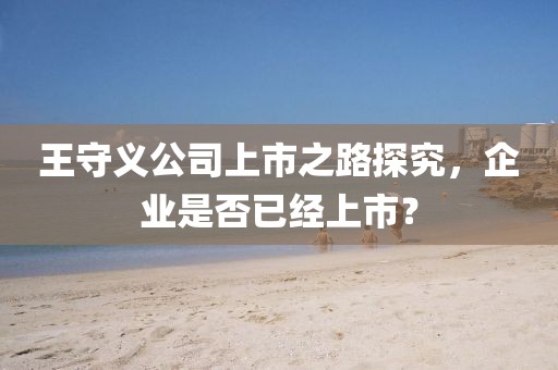 王守义公司上市之路探究，企业是否已经上市？