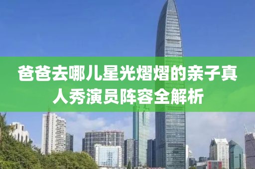 爸爸去哪儿星光熠熠的亲子真人秀演员阵容全解析