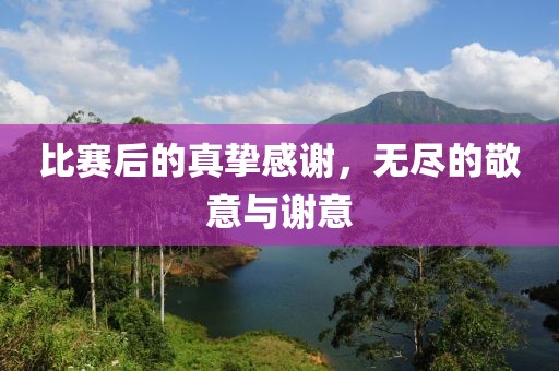 比赛后的真挚感谢，无尽的敬意与谢意
