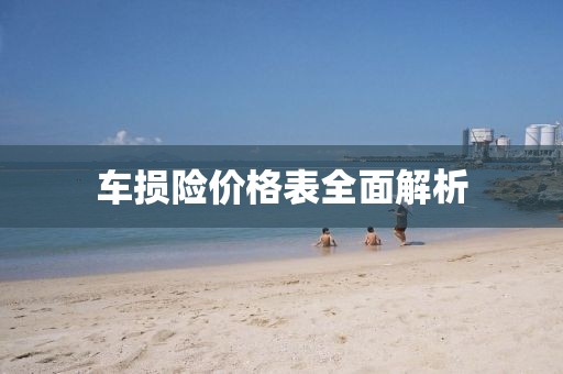 车损险价格表全面解析