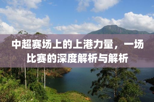 中超赛场上的上港力量，一场比赛的深度解析与解析