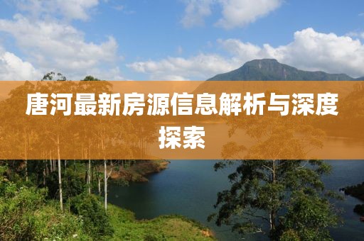 唐河最新房源信息解析与深度探索