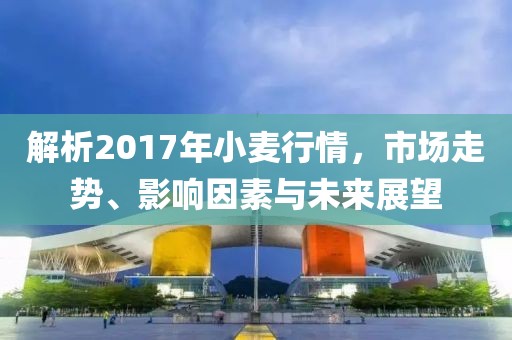 解析2017年小麦行情，市场走势、影响因素与未来展望
