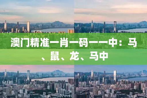 澳门精准一肖一码一一中：马、鼠、龙、马中