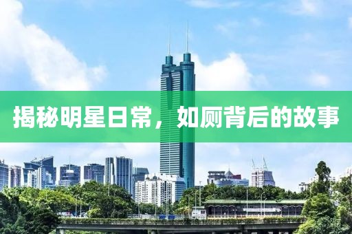 揭秘明星日常，如厕背后的故事