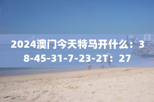 2024澳门今天特马开什么：38-45-31-7-23-2T：27