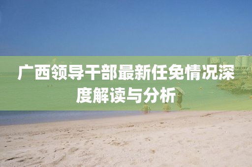 广西领导干部最新任免情况深度解读与分析